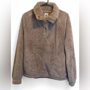 Billabong Cozy Brown/Tan  Fleece Pullover Sweater size S